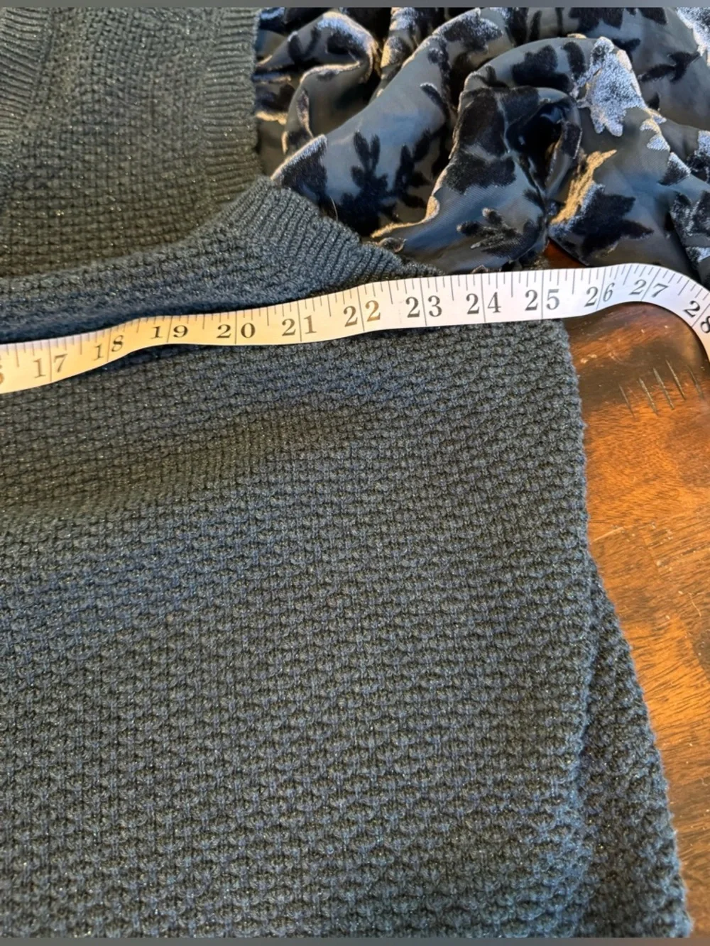 FATFACE Dark Teal Hadley 2 in 1 Devore Jumper Sweater Velvet Burnout Sz 18